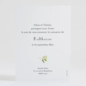 Faire-part de naissance Naissance Botanic*Faire-part Elégant Fashion