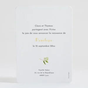 Faire-part de naissance Naissance Botanic*Faire-part Elégant Fashion