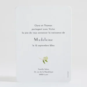 Faire-part de naissance Naissance Botanic*Faire-part Elégant Fashion