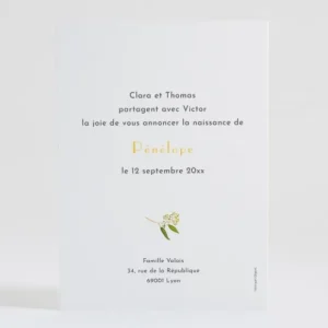 Faire-part de naissance Naissance Botanic*Faire-part Elégant Fashion