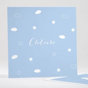 Faire-part de naissance Nuages et etoiles*Faire-part Elégant Outlet