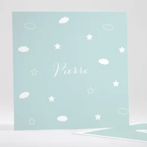 Faire-part de naissance Nuages et etoiles*Faire-part Elégant Outlet