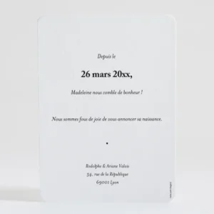 Faire-part de naissance Ombre vegetale*Faire-part Elégant Discount
