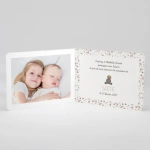 Faire-part de naissance Ourson liberty etoiles*Faire-part Elégant Fashion