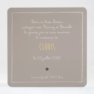 Faire-part de naissance Ourson couronne*Faire-part Elégant Hot