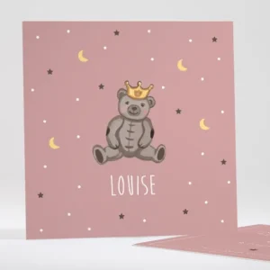 Faire-part de naissance Ourson couronne*Faire-part Elégant Hot
