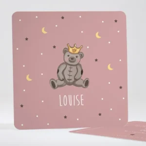 Faire-part de naissance Ourson couronne*Faire-part Elégant Hot