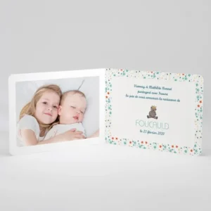 Faire-part de naissance Ourson liberty etoiles*Faire-part Elégant Fashion