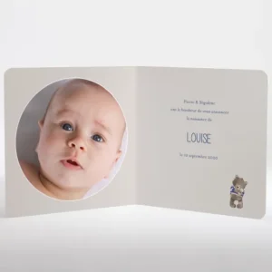 Faire-part de naissance Oursons nounours*Faire-part Elégant Fashion