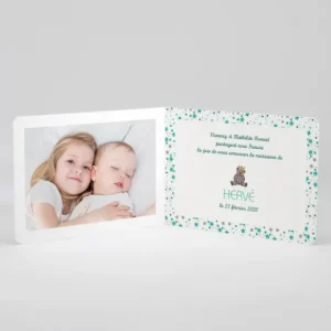 Faire-part de naissance Ourson liberty etoiles*Faire-part Elégant Fashion