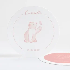 Faire-part de naissance Ours polaire et papillon*Faire-part Elégant Fashion