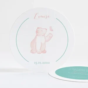 Faire-part de naissance Ours polaire et papillon*Faire-part Elégant Fashion