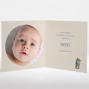 Faire-part de naissance Oursons nounours*Faire-part Elégant Fashion