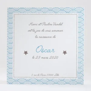 Faire-part de naissance Pattern tendance simple*Faire-part Elégant Best