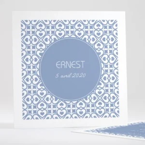 Faire-part de naissance Pattern coeur*Faire-part Elégant New