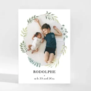 Faire-part de naissance Palme*Faire-part Elégant Discount