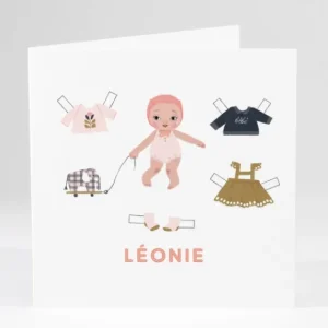 Faire-part de naissance Paperdoll*Faire-part Elégant Outlet