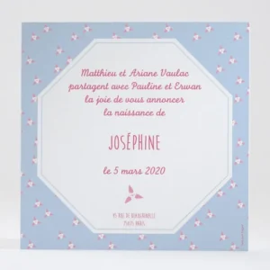 Faire-part de naissance Pattern fleurs des iles*Faire-part Elégant Fashion