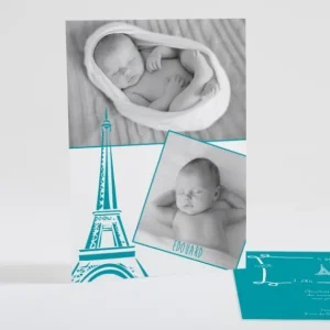 Faire-part de naissance Paris chic*Faire-part Elégant Outlet
