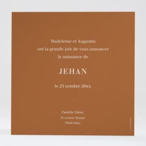 Faire-part de naissance Parure*Faire-part Elégant New