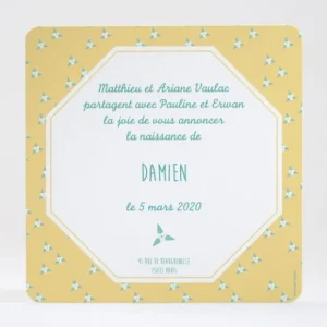 Faire-part de naissance Pattern fleurs des iles*Faire-part Elégant Fashion