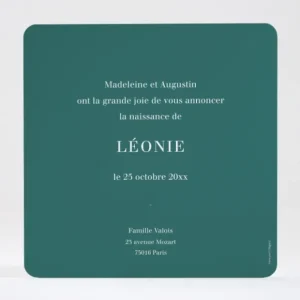 Faire-part de naissance Parure*Faire-part Elégant New