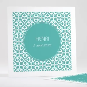 Faire-part de naissance Pattern coeur*Faire-part Elégant New