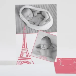 Faire-part de naissance Paris chic*Faire-part Elégant Outlet