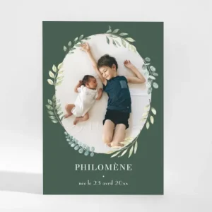 Faire-part de naissance Palme*Faire-part Elégant Discount