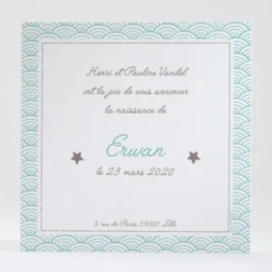 Faire-part de naissance Pattern tendance simple*Faire-part Elégant Best