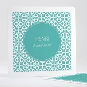 Faire-part de naissance Pattern coeur*Faire-part Elégant New