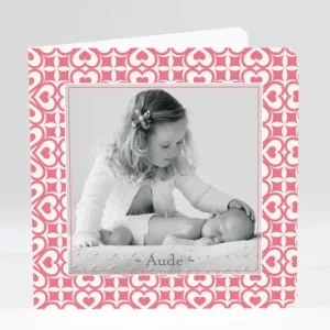 Faire-part de naissance Pattern coeur livret*Faire-part Elégant Hot