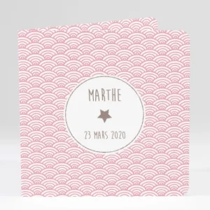 Faire-part de naissance Pattern tendance livret*Faire-part Elégant Hot