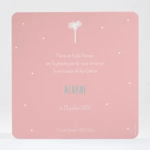 Faire-part de naissance Palmier simple*Faire-part Elégant Fashion