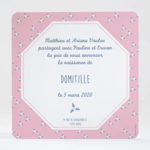 Faire-part de naissance Pattern fleurs des iles*Faire-part Elégant Fashion