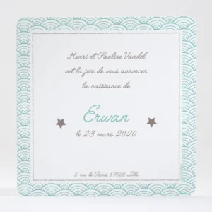 Faire-part de naissance Pattern tendance simple*Faire-part Elégant Best