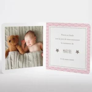 Faire-part de naissance Pattern tendance livret*Faire-part Elégant Hot