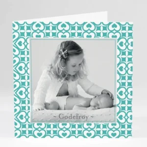 Faire-part de naissance Pattern coeur livret*Faire-part Elégant Hot