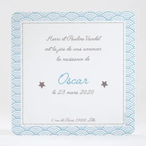 Faire-part de naissance Pattern tendance simple*Faire-part Elégant Best