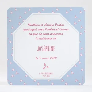 Faire-part de naissance Pattern fleurs des iles*Faire-part Elégant Fashion