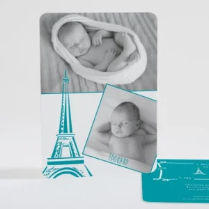 Faire-part de naissance Paris chic*Faire-part Elégant Outlet