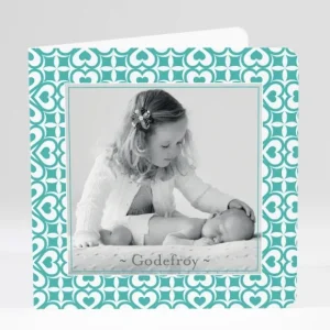 Faire-part de naissance Pattern coeur livret*Faire-part Elégant Hot