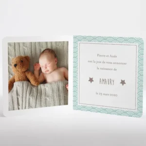 Faire-part de naissance Pattern tendance livret*Faire-part Elégant Hot
