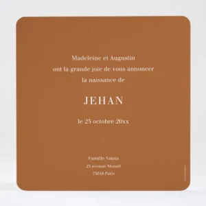 Faire-part de naissance Parure*Faire-part Elégant New