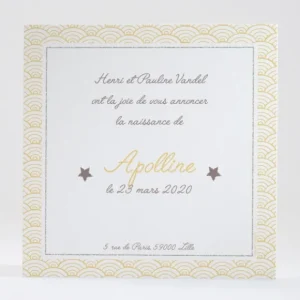 Faire-part de naissance Pattern tendance simple*Faire-part Elégant Best