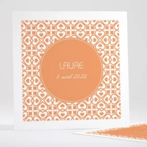 Faire-part de naissance Pattern coeur*Faire-part Elégant New