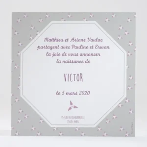 Faire-part de naissance Pattern fleurs des iles*Faire-part Elégant Fashion