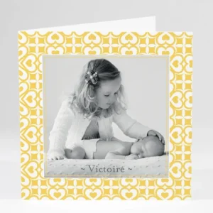Faire-part de naissance Pattern coeur livret*Faire-part Elégant Hot