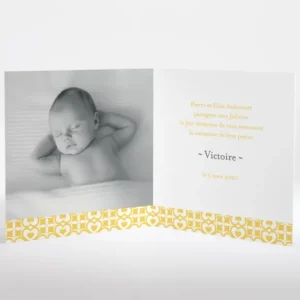 Faire-part de naissance Pattern coeur livret*Faire-part Elégant Hot