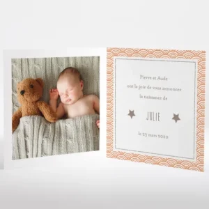 Faire-part de naissance Pattern tendance livret*Faire-part Elégant Hot
